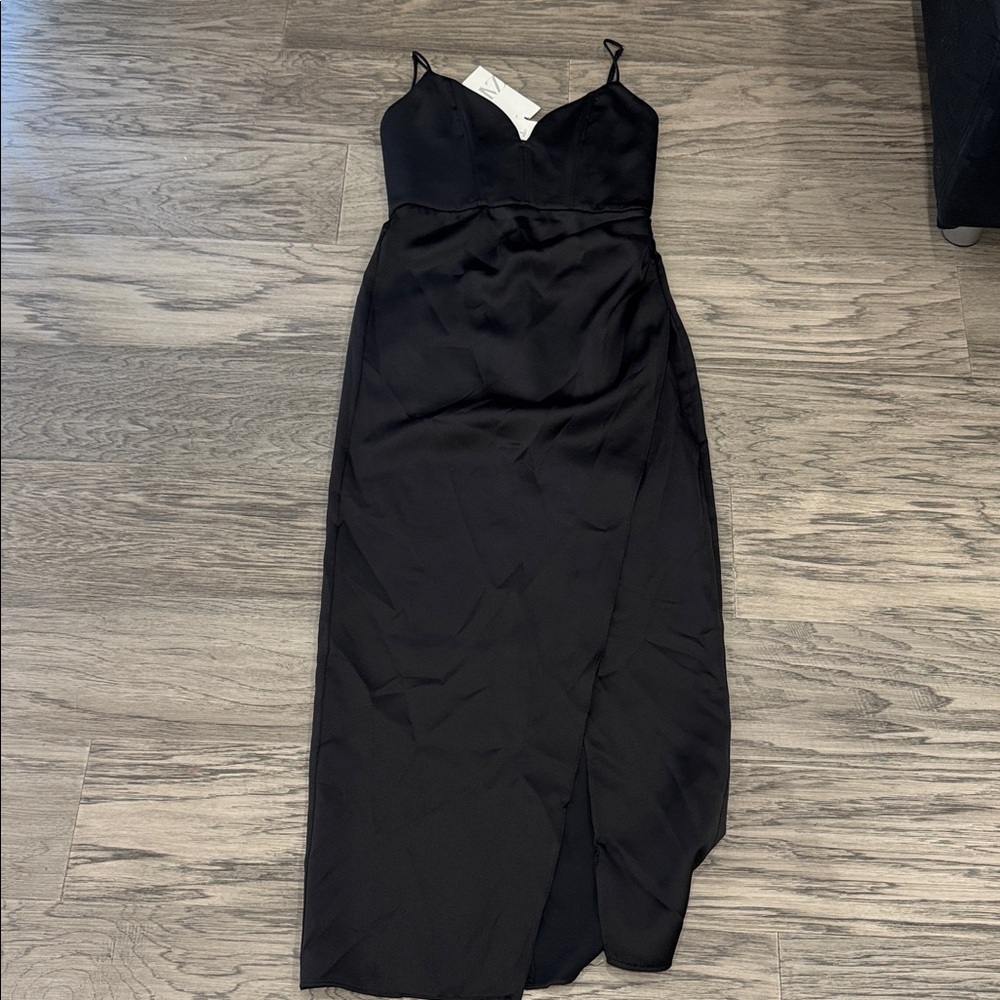 Zara Black Satin Dress